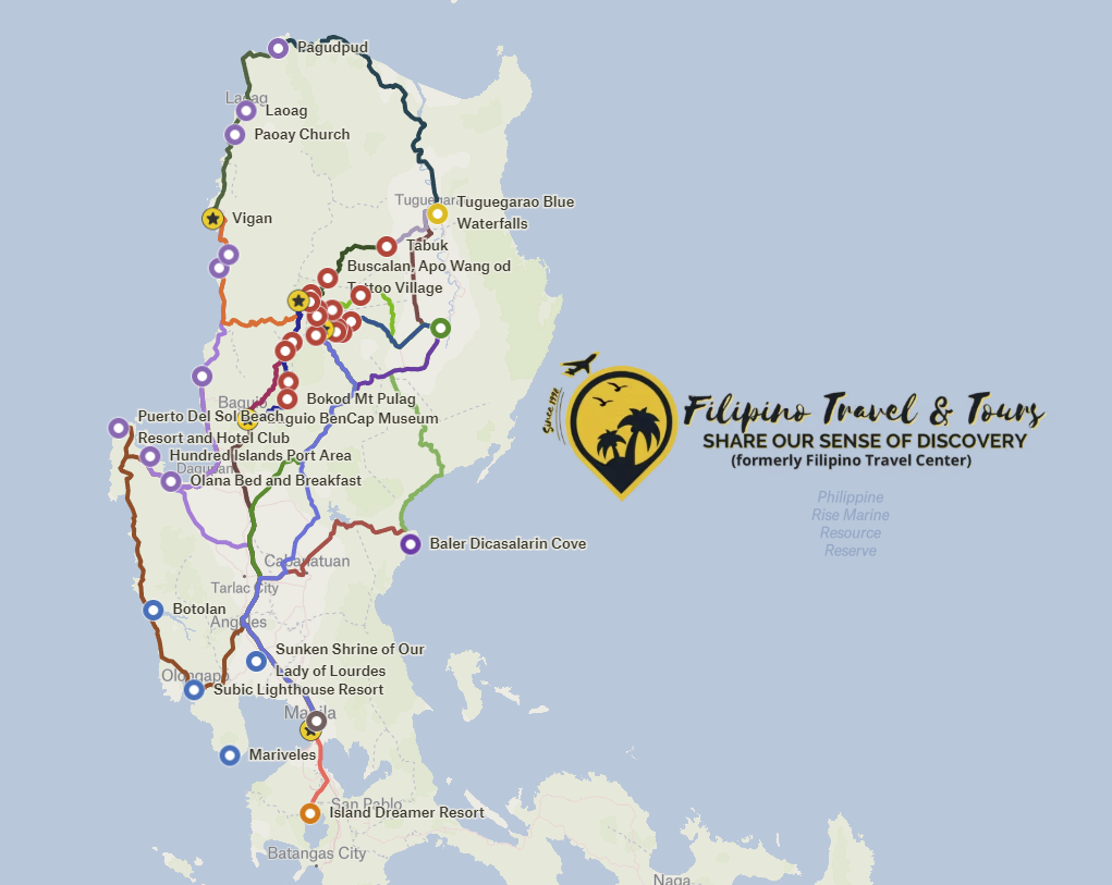 North Luzon Map - Filipino Travel & Tours